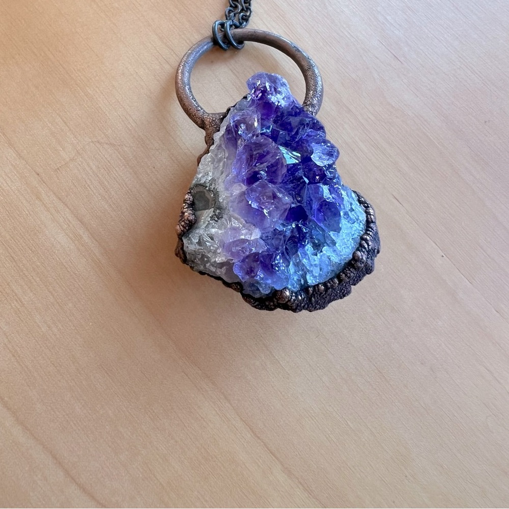 Raw Amethyst Crystal Pendant Necklace
